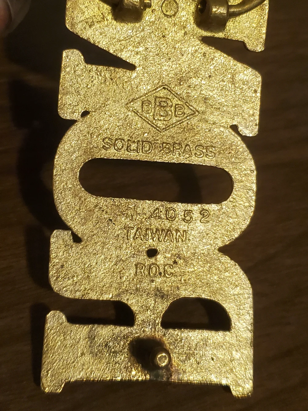 RON Solid Brass Letter Belt Buckle - Men's Accessory